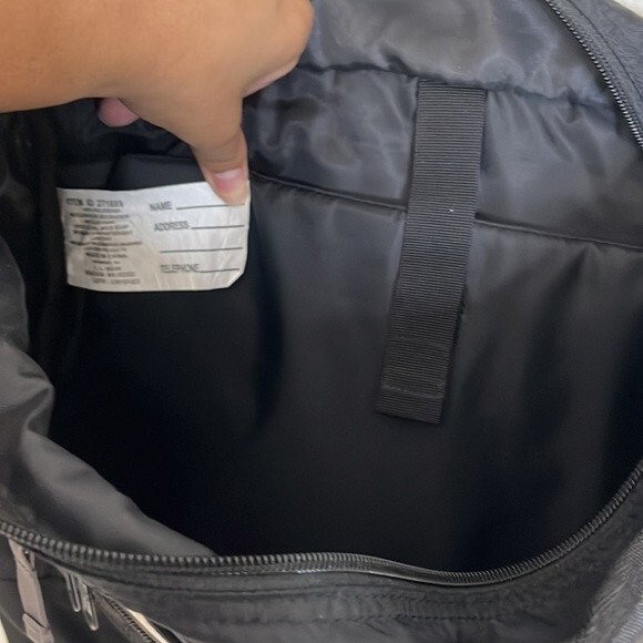 L.L. Bean Black Polyester Laptop Computer Messenger crossbody Bag paint splatter - Picture 11 of 16